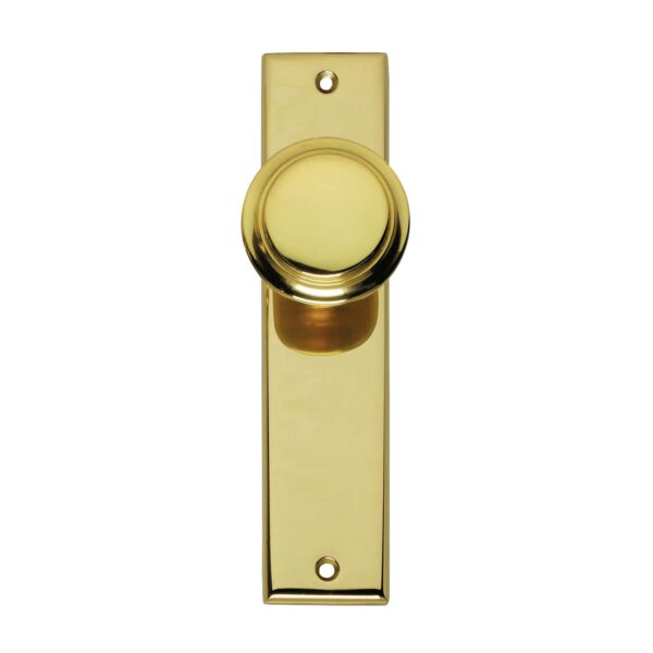 Intersteel Knop op rechthoekig schild messing gelakt rechthoekig Blind