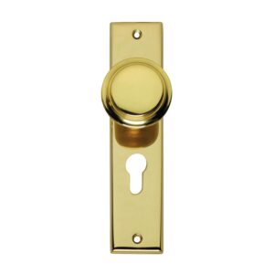 Intersteel Knop op rechthoekig schild messing gelakt rechthoekig PC55