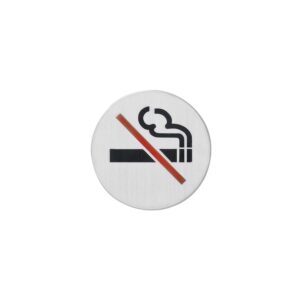 Intersteel Pictogram rookverbod zelfklevend rond rvs geborsteld