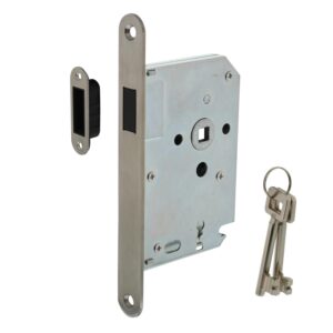 Intersteel Woningbouw magneet klavier dag en nachtslot 55mm voorplaat afgerond rvs