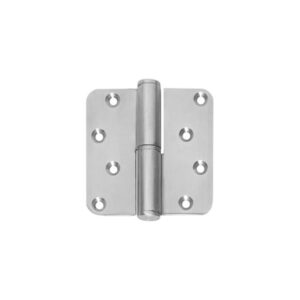 Kogelstift paumelle DIN links 89 x 89 mm met ronde hoek RVS geborsteld incl. schroeven