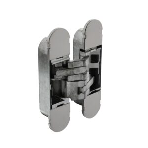 Onzichtbare verdekte scharnier 130 x 30 mm zamak nikkel 3D instelbaar