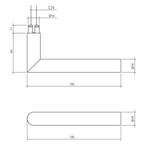 LIJNTEKENING1_SET VOORDEURBESLAG ROND: VOORDEURKNOP, SKG ROZETTEN EN DEURKRUK/ROZET RVS