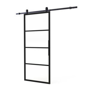 DIY SCHUIFDEUR CUBO ZWART INCL. TRANSPARANT GLAS_0023.491003