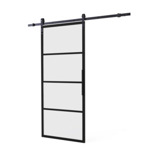 DIY SCHUIFDEUR CUBO ZWART INCL. MAT GLAS